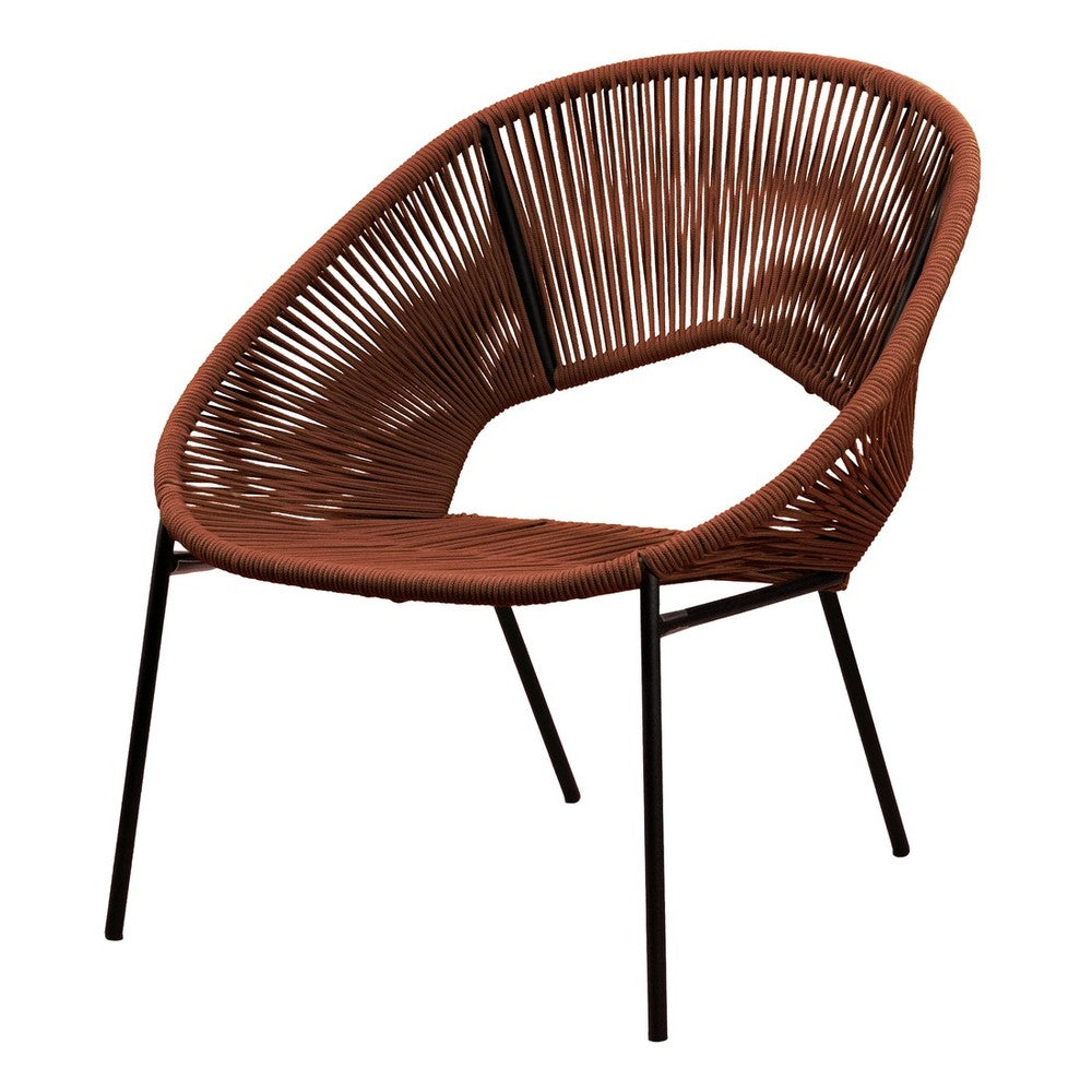 Silla de Terraza NOGAL BEAT CHIARA de hierro y cuerda en color rojo para uso en terraza