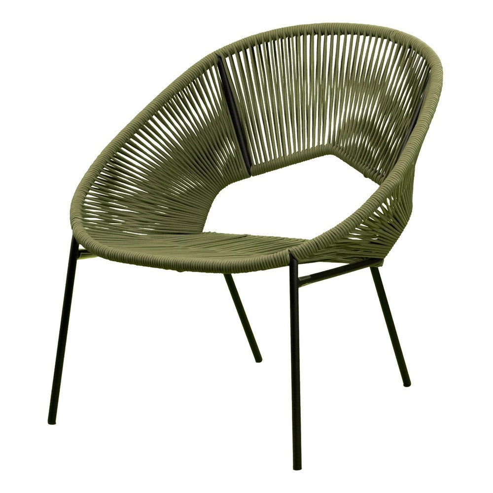 Silla de Terraza NOGAL BEAT CHIARA de hierro y cuerda en color verde para uso en terraza