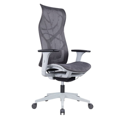 Silla De Oficina Ejecutiva - ALBAR AB-80 - Gris - Respaldo y Asiento Tapizados en Malla