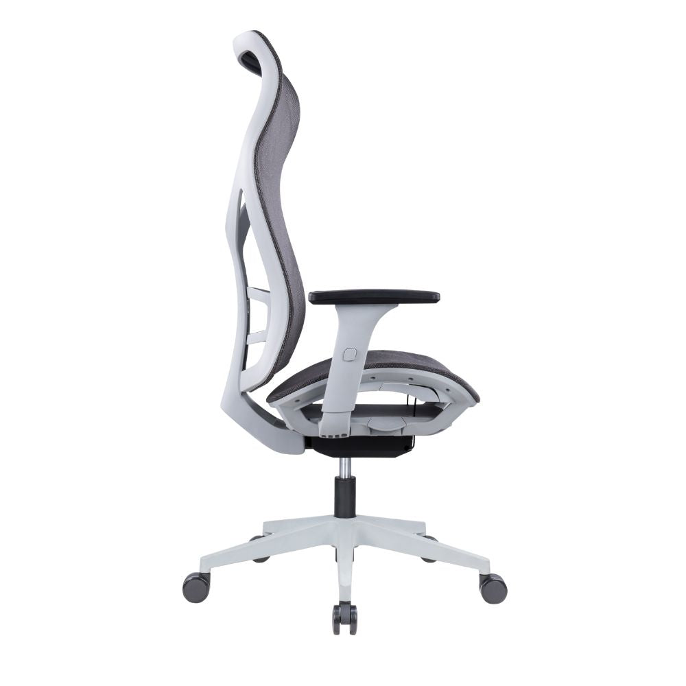 Silla De Oficina Ejecutiva - ALBAR AB-80 - Gris - Respaldo y Asiento Tapizados en Malla