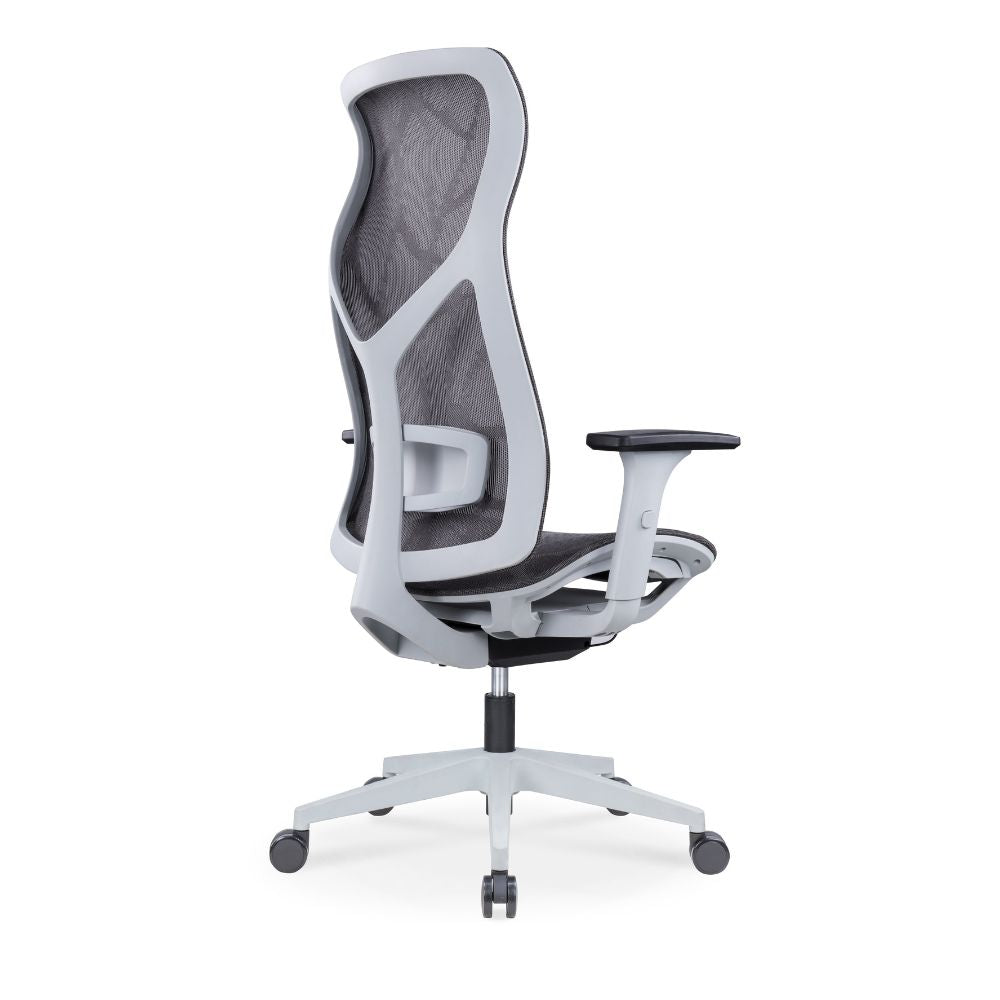 Silla De Oficina Ejecutiva - ALBAR AB-80 - Gris - Respaldo y Asiento Tapizados en Malla