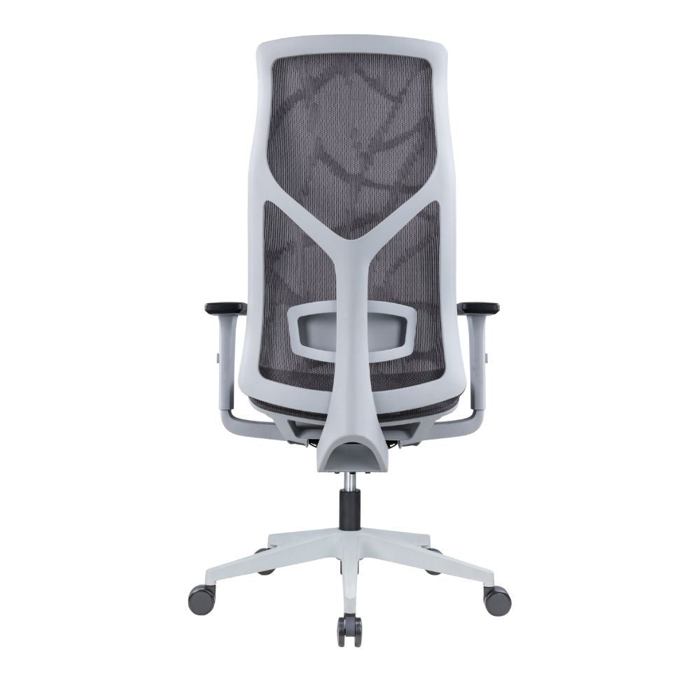 Silla De Oficina Ejecutiva - ALBAR AB-80 - Gris - Respaldo y Asiento Tapizados en Malla