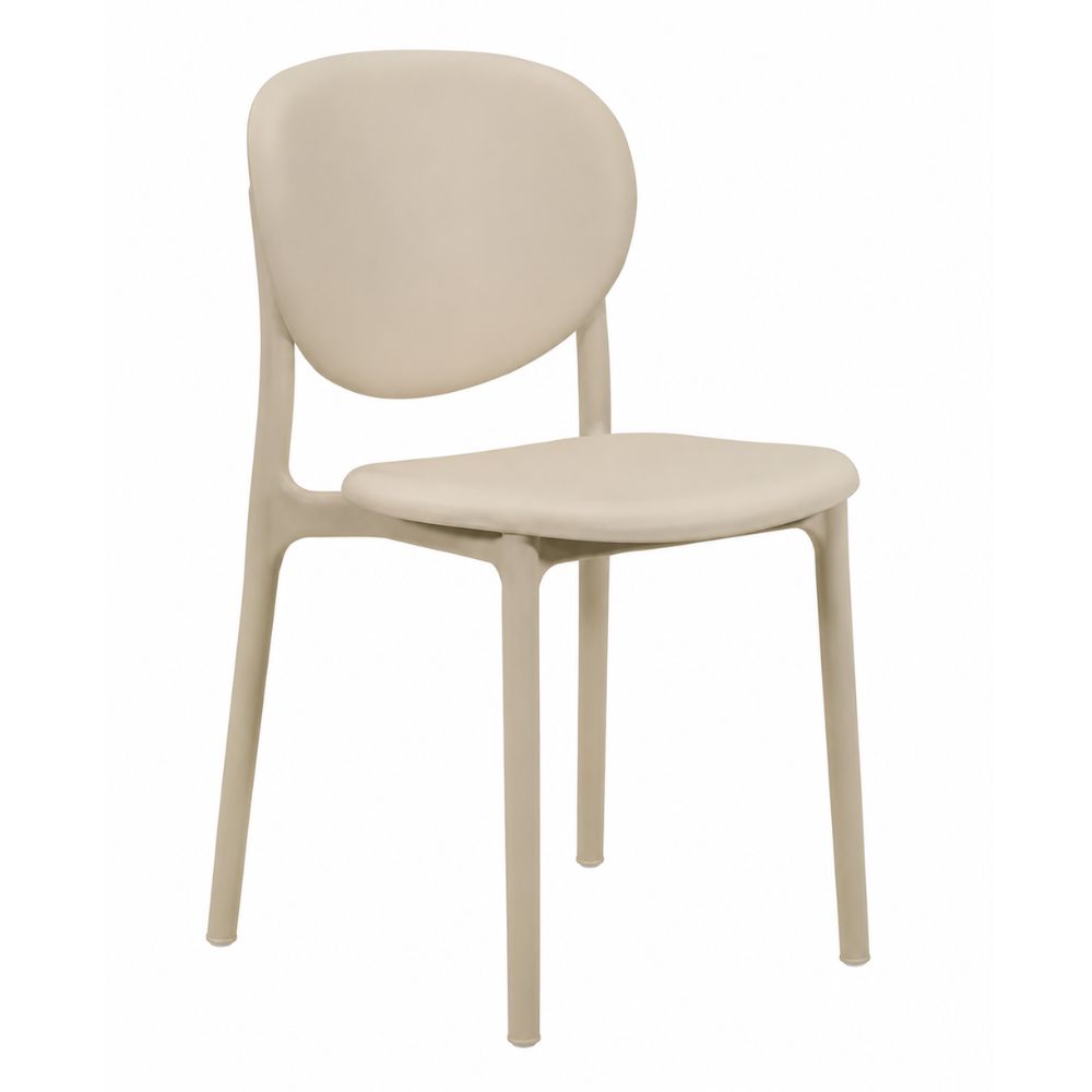 Silla de Terraza NOGAL BEAT ALESSIA de polipropileno en color beige para uso en la intemperie