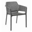 Silla de Terraza NOGAL BEAT JULIA de polipropileno en color gris para uso en la intemperie