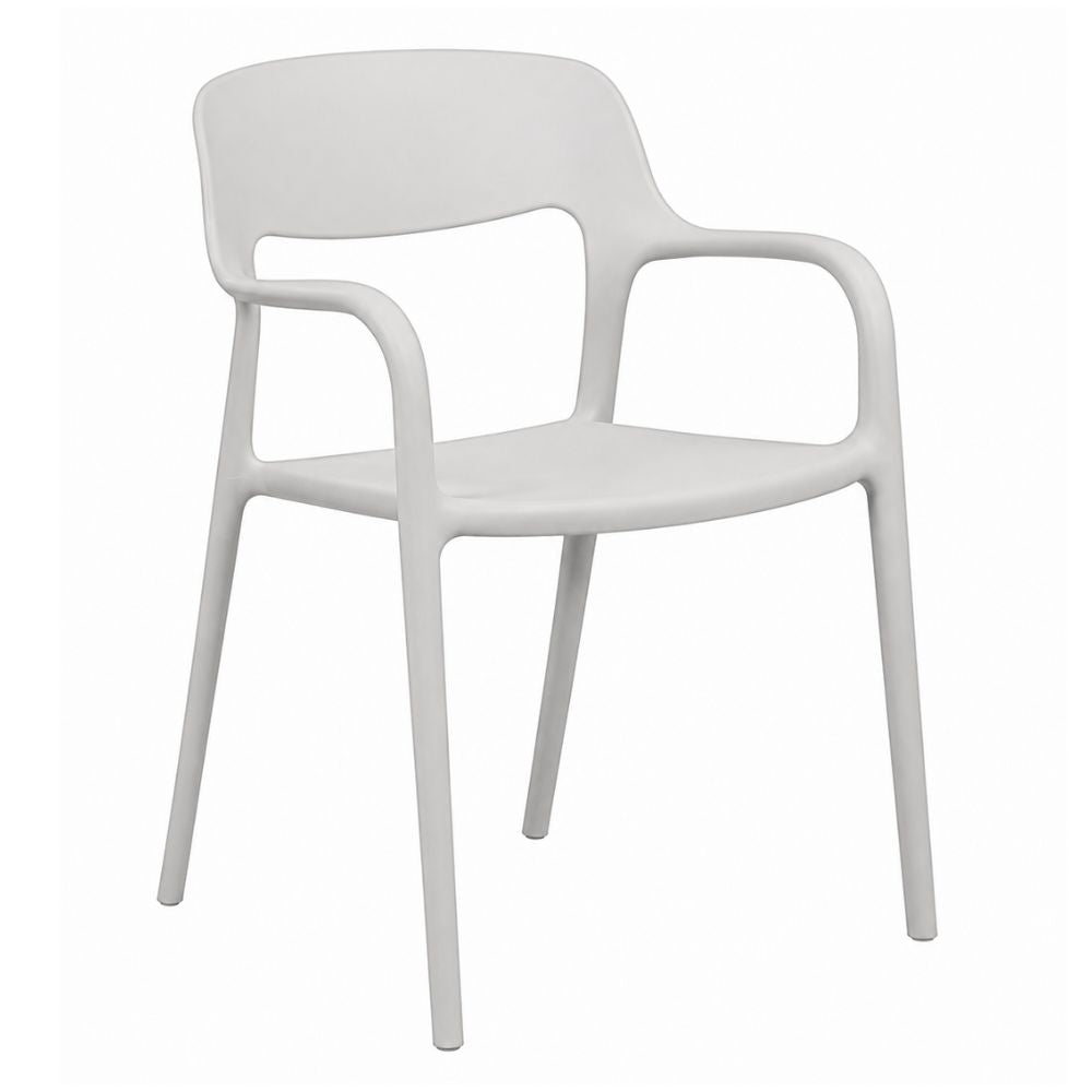 Silla de Terraza NOGAL BEAT LUANA de polipropileno con antebrazo en color blanco para uso en la intemperie