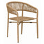 Silla de Terraza NOGAL BEAT ELISA de aluminio y cuerda en color natural para uso en la intemperie