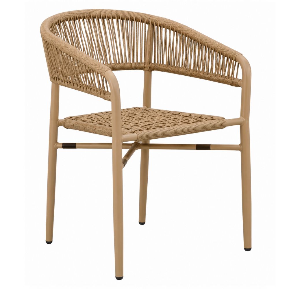 Silla de Terraza NOGAL BEAT ELISA de aluminio y cuerda en color natural para uso en la intemperie