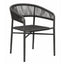 Silla de Terraza NOGAL BEAT ELISA de aluminio y cuerda en color gris oscuro para uso en la intemperie