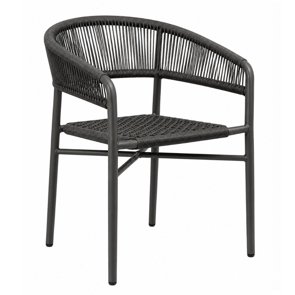Silla de Terraza NOGAL BEAT ELISA de aluminio y cuerda en color gris oscuro para uso en la intemperie