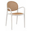 Silla de Terraza NOGAL BEAT FLORENCE de polipropileno con antebrazo en color beige / café para uso en la intemperie