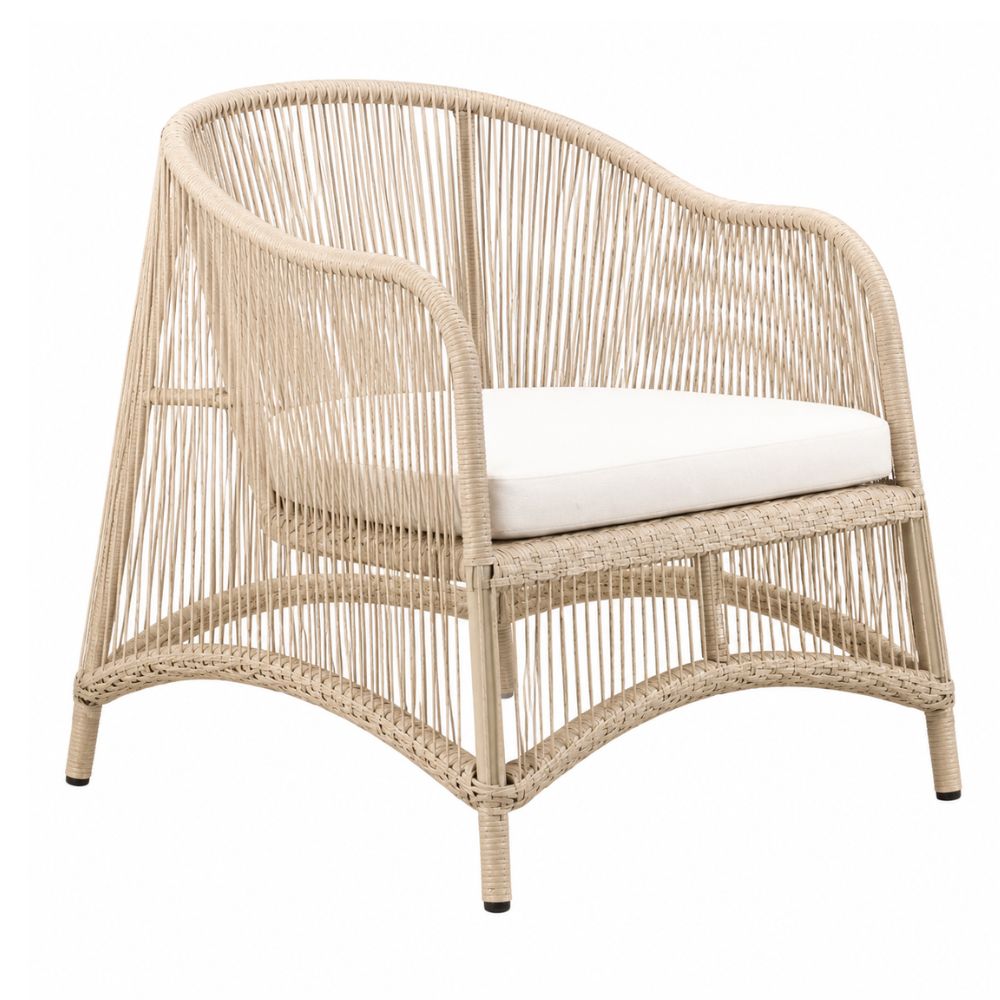 Silla de Terraza NOGAL BEAT AUSTIN de aluminio y cuerda en color beige para uso en la intemperie