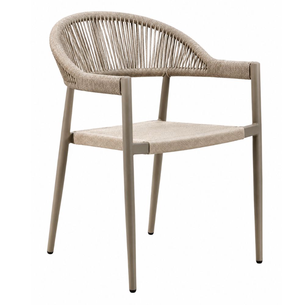 Silla de Terraza NOGAL BEAT DALILA de aluminio y cuerda en color beige para uso en la intemperie