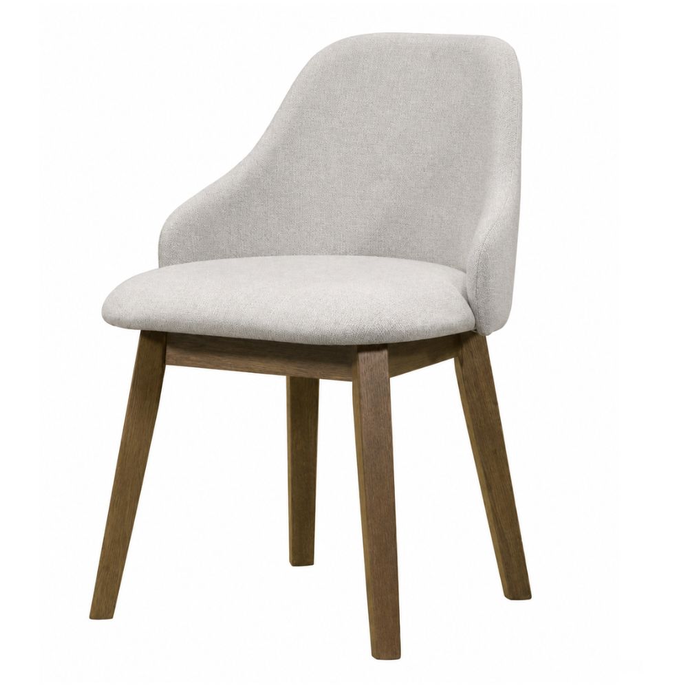Silla Comercial Interior NOGAL BEAT FINN de madera de roble y tela poliéster en color gris para uso en interior