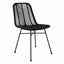 Silla Comercial Interior NOGAL BEAT SIAM de hierro y rattan en color negro para uso en interior