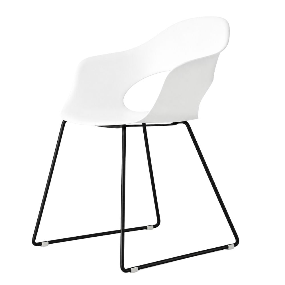 Silla de Oficina Labenze Lady B 154-22100 | Scocca en tecnopolímero, estructura tubular negra | Nogal Beat · silla de visita, oficina.