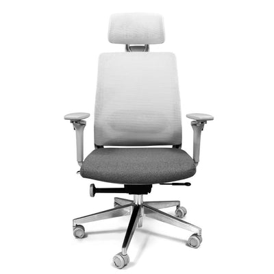 Silla de Oficina - NOGAL BEAT ALFA - Gris - Respaldo en Malla y Asiento Tapizado