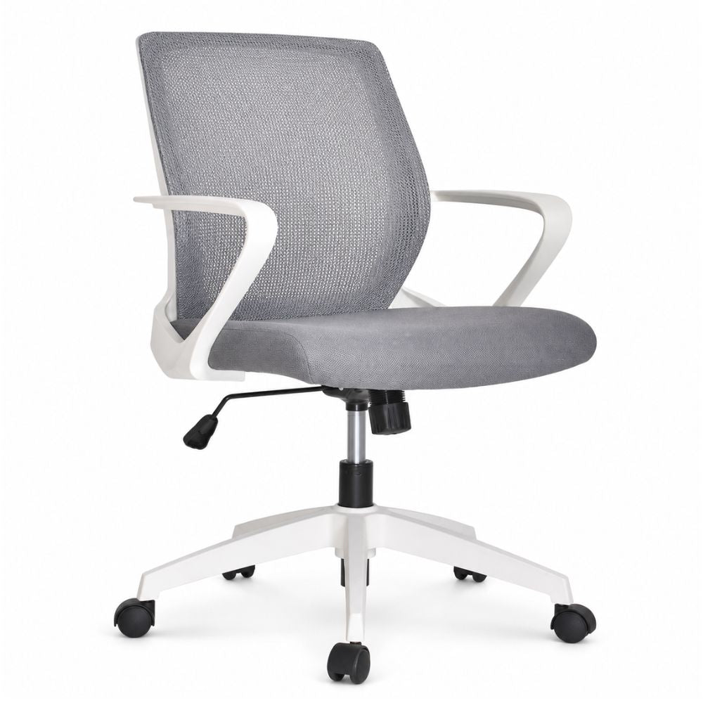 Silla de Oficina Ejecutiva - VERSA ERGOSTAR LIBIS ES-160 - Respaldo en malla gris con marco blanco antiguo