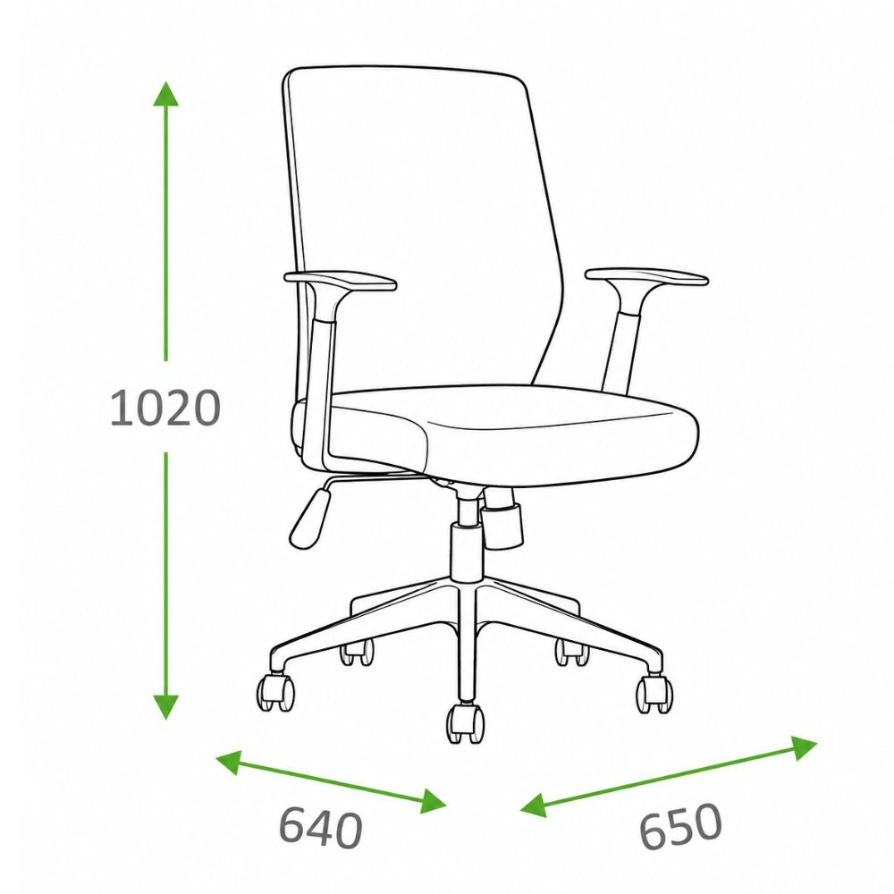 Silla de Oficina Ejecutiva - VERSA ERGOSTAR SIRUS ES-210 - Respaldo medio en malla negra con brazos ajustables