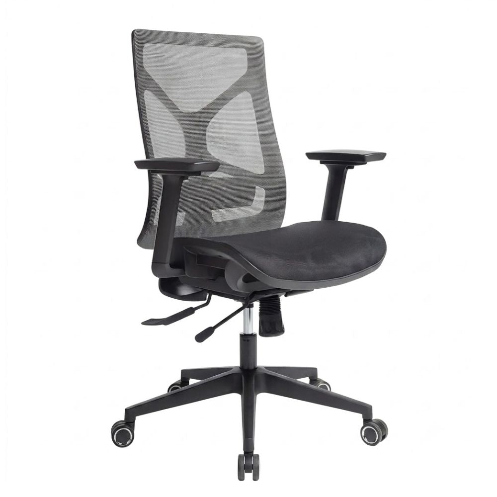 Silla de Oficina Ejecutiva - VERSA ERGOSTAR WULF ES-280 - Respaldo Alto en malla gris con brazos 3D
