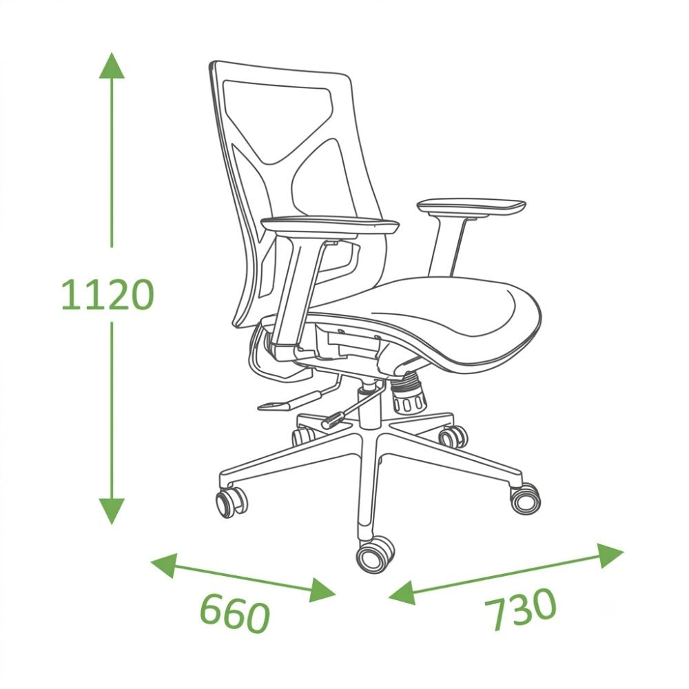 Silla de Oficina Ejecutiva - VERSA ERGOSTAR WULF ES-280 - Respaldo Alto en malla gris con brazos 3D