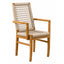 Silla de Terraza NOGAL BEAT MILANDO de madera teca y polyrattan con antebrazo en color beige para uso en terraza