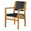 Silla de Terraza NOGAL BEAT NETIZA de madera teca y polyrattan con antebrazo en color negro para uso en terraza