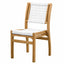 Silla de Terraza NOGAL BEAT NETIZA de madera teca y polyrattan sin antebrazo en color blanco para uso en terraza
