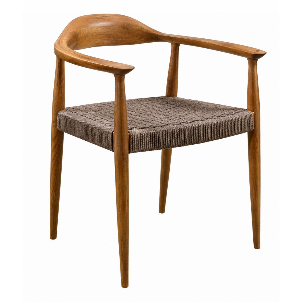 Silla de Terraza NOGAL BEAT VIKINGO de madera teca y polyrattan en color banana para uso en terraza