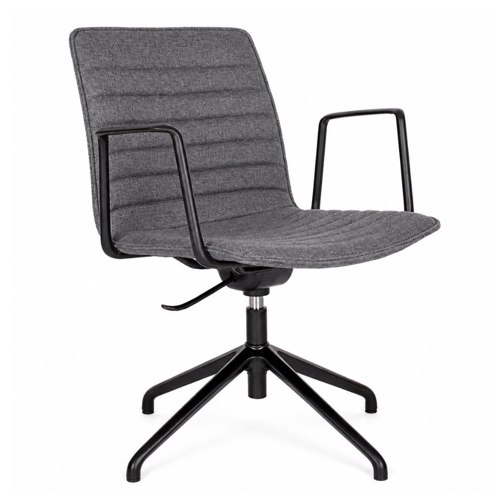 Silla de Visita para Recepción - GEBESA ENEAS - Asiento Gris - Respaldo Bajo en Tapiz Jaspeado