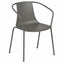 Silla LABENZE KASIA | Estructura metálica con brazos y respaldo en tecnopolímero resistente a UV | Nogal Beat · silla para restaurante, silla de exterior.