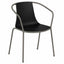 Silla LABENZE KASIA | Estructura metálica con brazos y respaldo en tecnopolímero resistente a UV | Nogal Beat · silla para restaurante, silla de exterior.