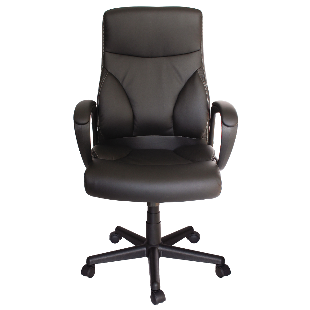 Silla de Oficina Directiva Ergonómica - OFFIHO RIMINI - Negro - Asiento y Respaldo Tapizados