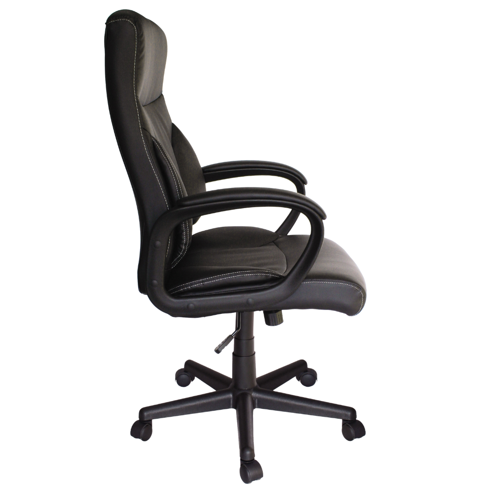 Silla de Oficina Directiva Ergonómica - OFFIHO RIMINI - Negro - Asiento y Respaldo Tapizados