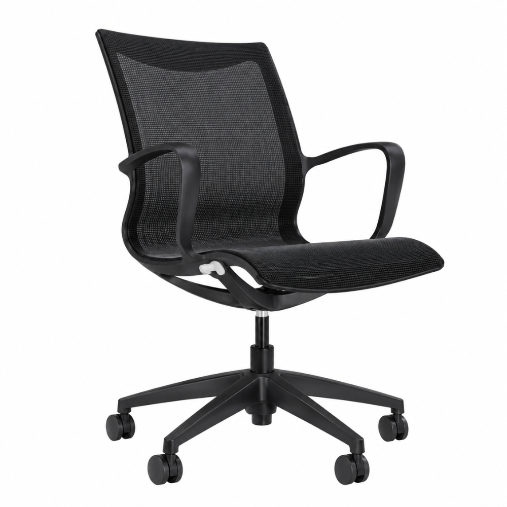 Silla de Oficina Operativa Ergonómica - OFFIHO AIRE CH16-BM - Negro - Tapizado en Tela Mesh