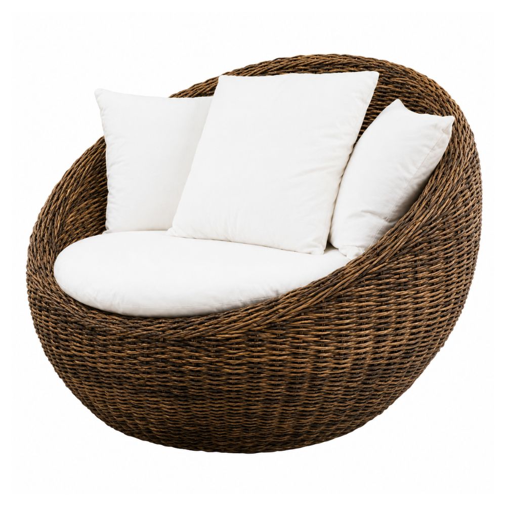 Sillón NOGAL BEAT BLAIR de abaca en color natural para uso en interior