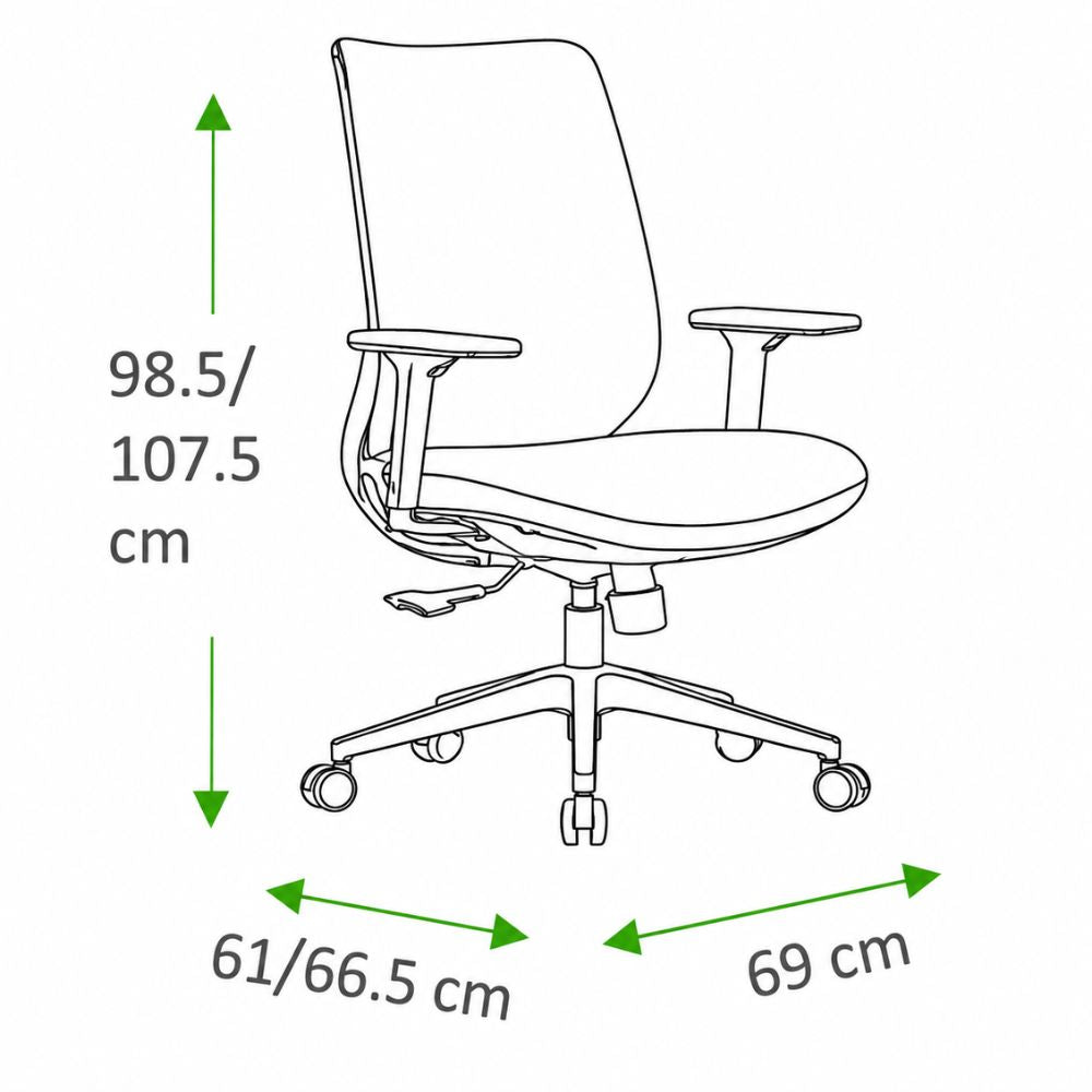 Silla de Oficina Ejecutiva - VERSA ERGOSTAR DUNDA ES-230 - Respaldo alto en malla negra y asiento tapizado