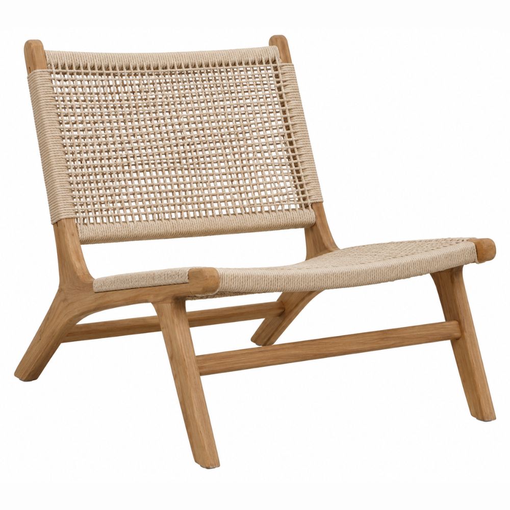 Sofá de Terraza NOGAL BEAT TELMA de madera teca y polyrattan en color natural para uso en terraza