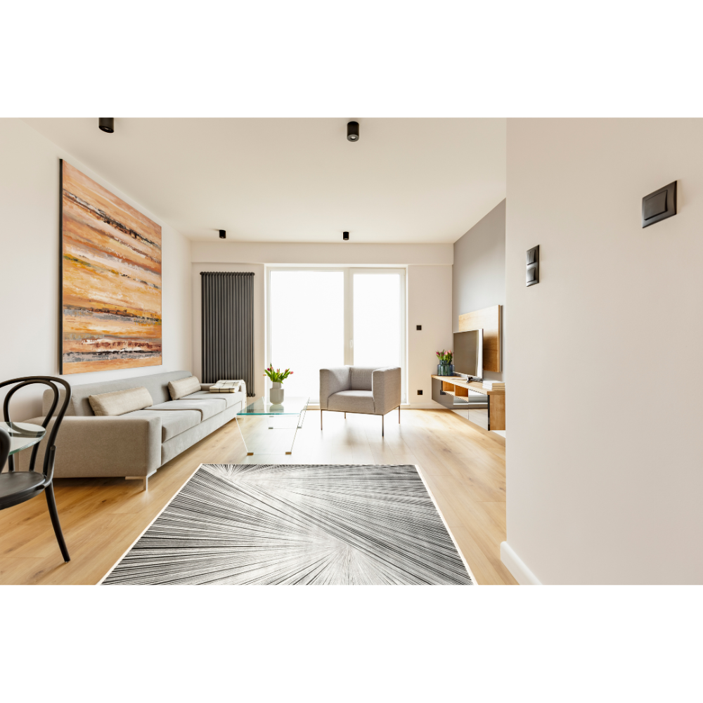 TAPETE NOGAL BEAT AMALFI T2291 | Tapete Decorativo Recepción Habitación Hotel | Tono Negro Gris | Varias Medidas | Rectangular | Interior