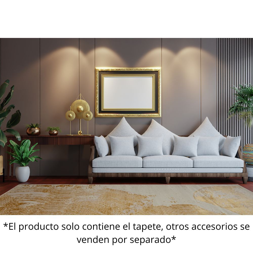 TAPETE LAVIN ELIF U6034 | Tapete Decorativo para Recepción Hotel Hogar Departamento Sala | ORO TAUPE | Varias Medidas | Rectangular | Interior