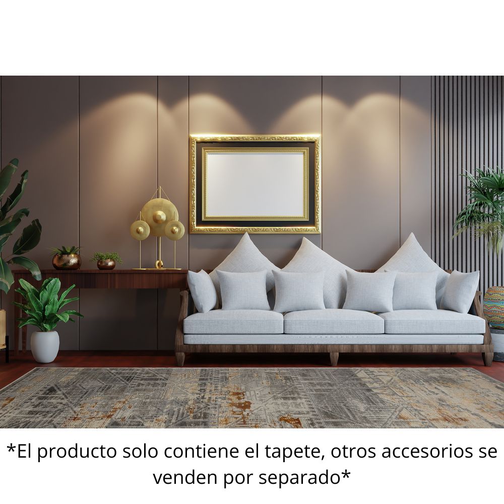 TAPETE LAVIN ELIF U6035 | Tapete Decorativo para Recepción Hotel Hogar Departamento Sala | ORO TAUPE | Varias Medidas | Rectangular | Interior