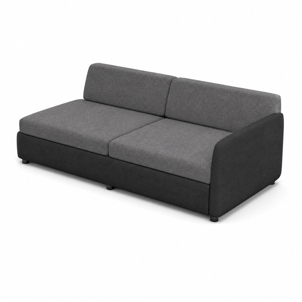 Sofá Modular Derecho SLICE módulo derecho de VERSA OFFSET, Frente 165 cm, vista de tres cuartos sobre fondo blanco
