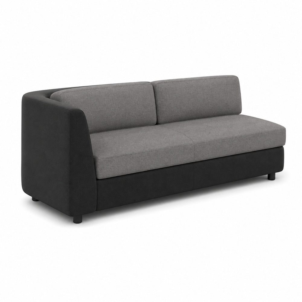 Sofá Modular Izquierdo SLICE módulo izquierdo de VERSA OFFSET, Frente 165 cm, vista de tres cuartos sobre fondo blanco