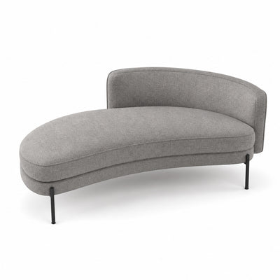 Chaise Longue Modular Mossa Altura 45 MOSSA chaise longue 90 grados de VERSA OFFSET, Frente 150 cm, vista de tres cuartos sobre fondo blanco