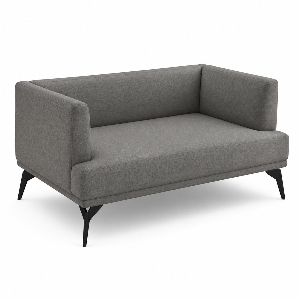 Sofá Independiente Divisor Poly POLY sofá divisor de VERSA OFFSET, vista de tres cuartos sobre fondo blanco