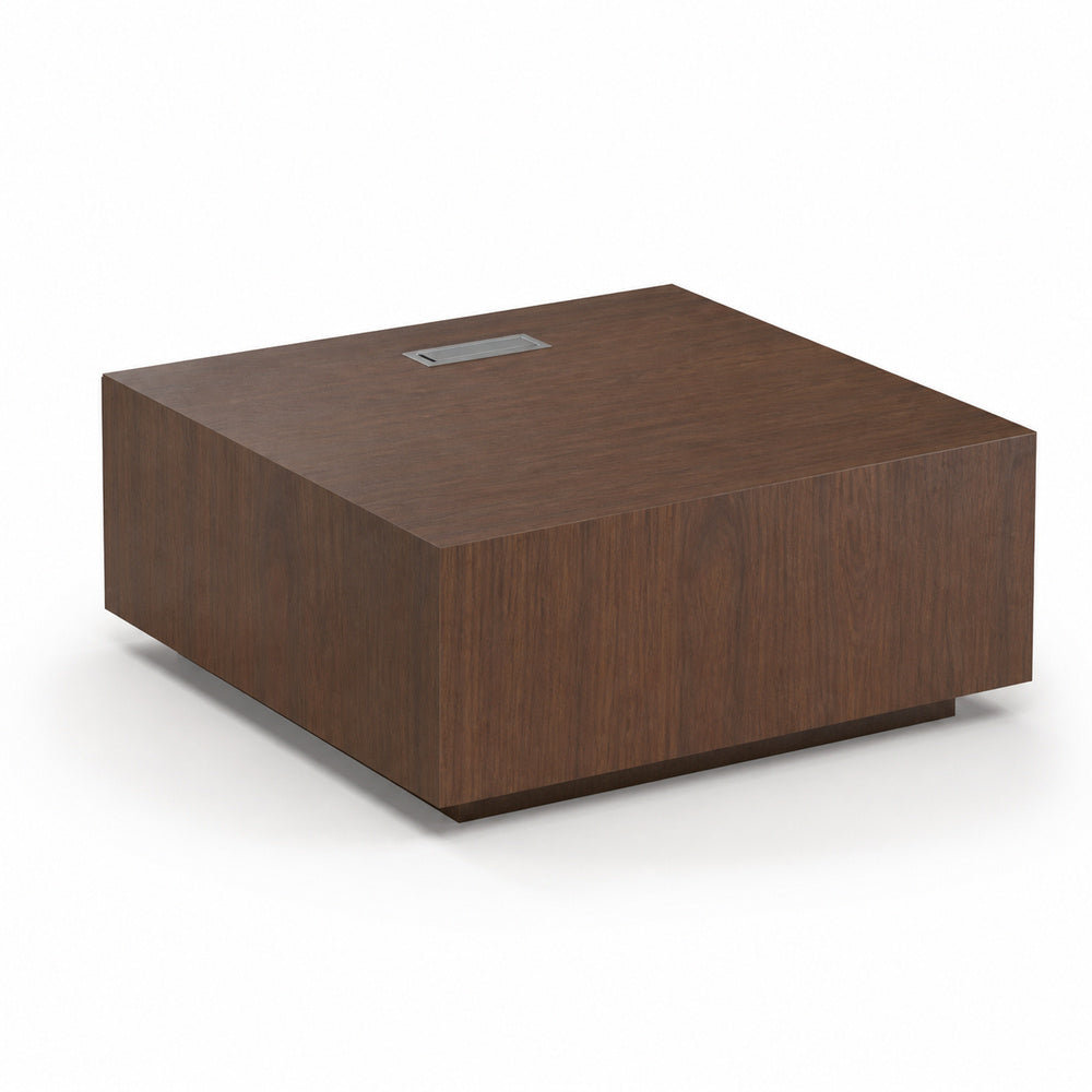 Mesa de Juntas para Oficina Melamínica con Grommet Conectividad en 28 Mesa esquinera VERTEX de VERSA OFFSET, vista de tres cuartos sobre fondo blanco