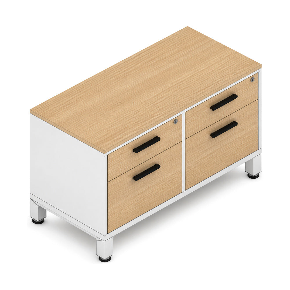 Credenza para Oficina Baja con 2 Cajoneras 1 Cajon + - VERSA VENTO PLUS - Estructura Blanca/Gris/Negra/Grafito - 94×45×57 - 2 Patas Cortas Vento Plus Marco en Acero