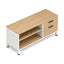 Credenza para Oficina Baja Derecha con 1 Cajonera 1 Cajon - VERSA LEVA - Estructura Gris/Blanco - 120×45×52 - Credenza Baja Derecha con 1 Cajonera 1 Cajon