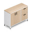 Credenza para Oficina Alta Derecha con Cajonera 2 Gavetas - VERSA LEVA - Estructura Gris/Blanco - 120×45×90 - 1 Entrepano Ajustable Sin Cerradura