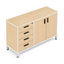 Credenza para Oficina Alta Derecha con 4 Cajones Papeleros - VERSA LEVA - Estructura Gris/Blanco - 120×45×90 - 1 Entrepano Interno Ajustable Sin Cerradura