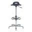Banco Comercial Industrial Diseno Ergonomico - VERSA ALTUS PLAK NIUM - Estructura Aluminio - 78×52 cm - Asiento Cola de Pato con Acojinamiento Pu Soporte